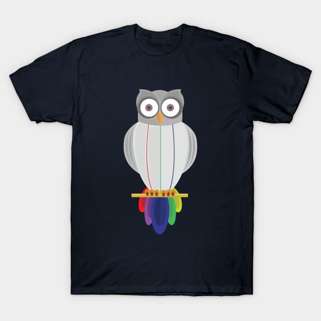 Rainbow Owl T-Shirt by adamzworld